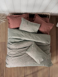 L'essentiel linge de maison Juego de funda de edredón doble Ranforce Rojo teja